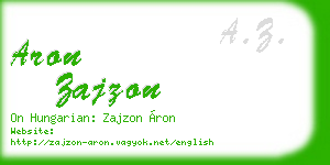 aron zajzon business card